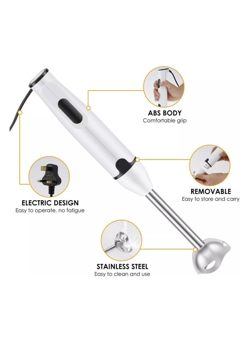 Denx Dinex Stick Blender Hand Held Electric Blender 400W With Stainless Steel Blades, Handheld Grip Stick Blender Used To Mix, Mash, Whisk And Mix Soups, Smoothies, Sauces And More, Dx2023 - Image 4