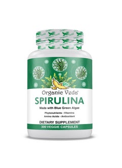 Spirulina Capsules, 1500mg - Green Superfood Dietary Supplement - Organic Blue-Green Algae Packed with Nutrients, Vitamins, Amino Acid, & Antioxidant - Vegan, Gluten-Free - 300 Count