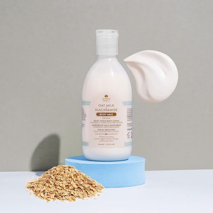 Nature Spell Oat Milk Body Lotion  Velvet Touch Body Milk 276ml - Infused with Niacinamide - Instant Hydration  Suitable for all Skin Types - 100% Vegan  Made in the UK - Image 3