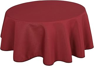 HIGHFLY Linen Round Tablecloth 45 Inch Waterproof Wine Tablecloth for Kitchen Talking Table Coffee Bar - Image 1