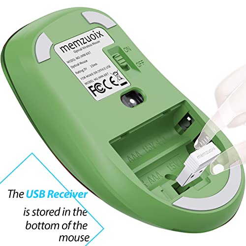 memzuoix 2.4G Wireless Mouse, 1400 DPI Mobile Optical Cordless Mouse with USB Receiver, Portable Computer Mice for Laptop, PC, Desktop, MacBook, 5 Buttons (Mint Green) - Image 5