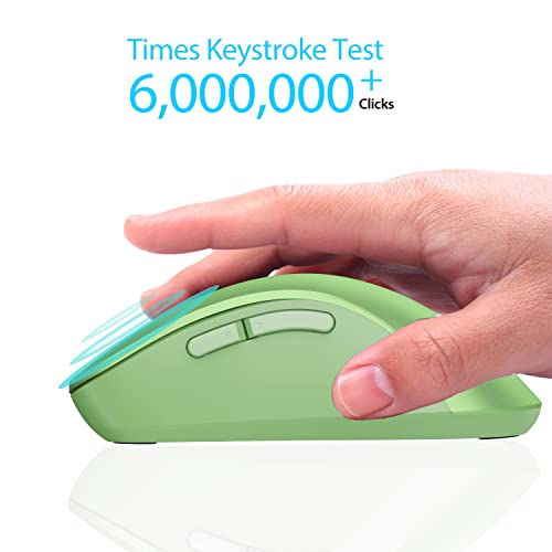 memzuoix 2.4G Wireless Mouse, 1400 DPI Mobile Optical Cordless Mouse with USB Receiver, Portable Computer Mice for Laptop, PC, Desktop, MacBook, 5 Buttons (Mint Green) - Image 3