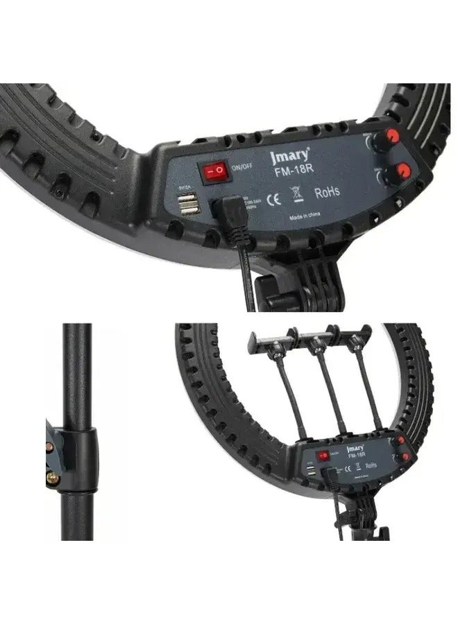 JMARY FM-18R LED Beauty Ring Light 18-inch Photography Live Streaming Fill Light - Image 3