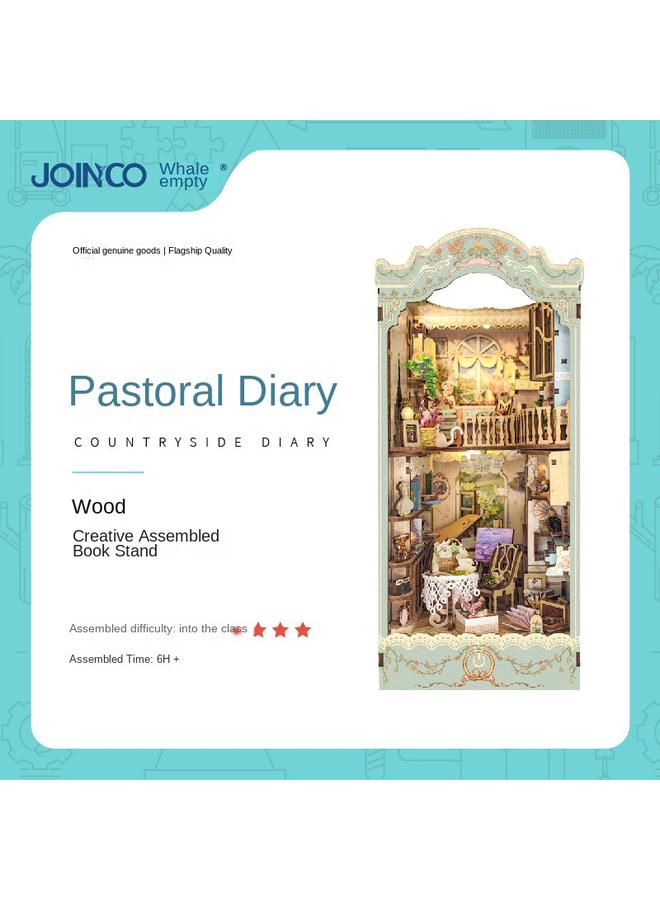 Bluejw Diy Cabin Pastoral Diary 3D Handmade Assembled Book Stand Desktop Ornaments Model Gift Toys - Image 4