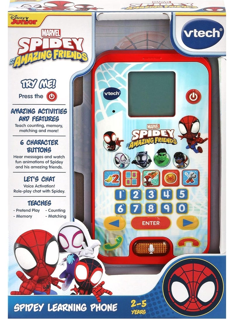 Vtech - Spidey and His Super Friends - Learning Phone (Multicolor) | With the Original Voice of Spidey and Exciting Educational Games | For Children Aged 3-6 Years + - Image 2
