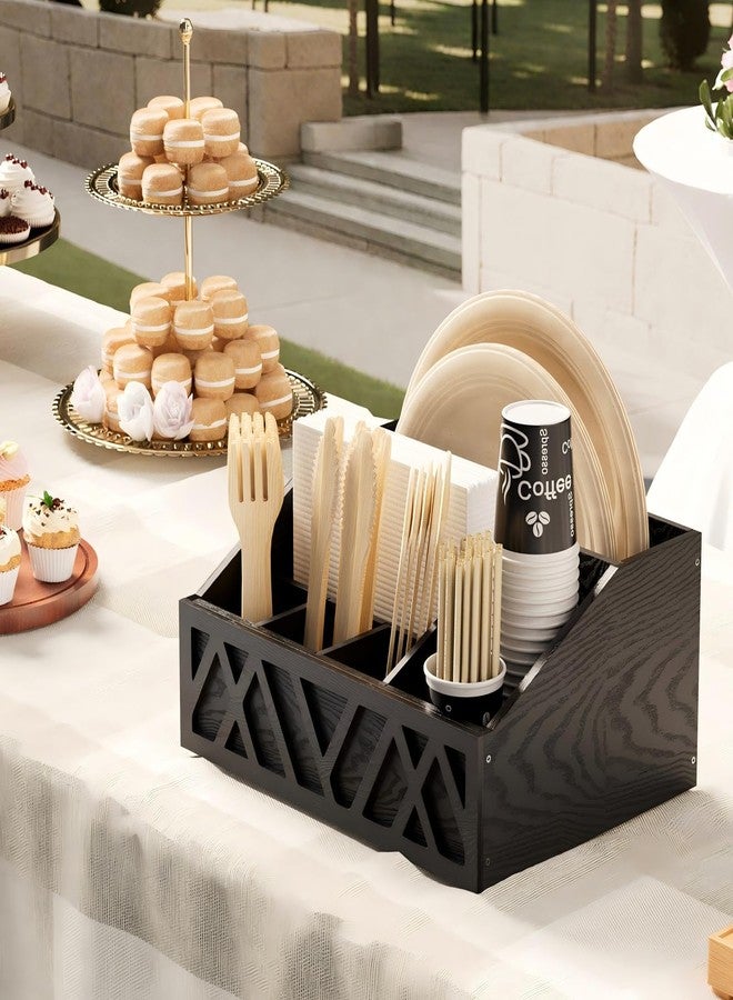Vecxoty Paper Plate Dispenser, Paper Plate Holder for Kitchen Counter(Black) - Image 2