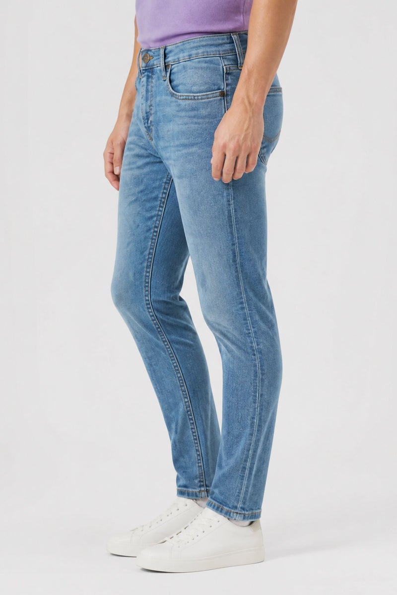 LEE Men Skinny Fit Stretchable Washed Denim Jeans, Blue - Image 2