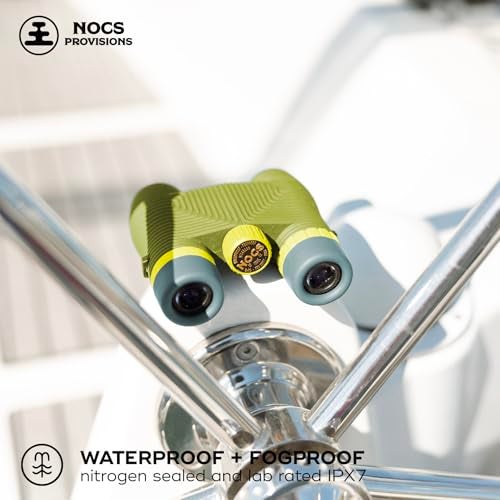 Nocs Provisions Standard Issue 10x25 Waterproof Binoculars, 10X Magnification, Bak4 Prism, Wide View Multi-Coated Lenses for Bird Watching, Hiking & Backpacking - Olive Green - Image 4