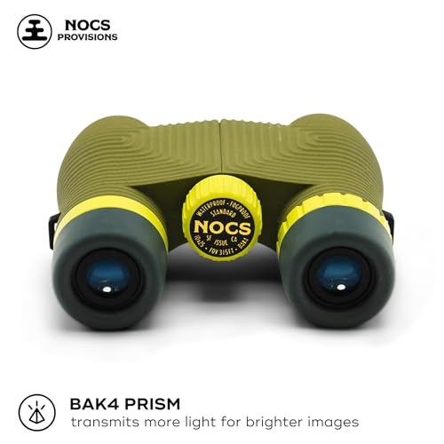 Nocs Provisions Standard Issue 10x25 Waterproof Binoculars, 10X Magnification, Bak4 Prism, Wide View Multi-Coated Lenses for Bird Watching, Hiking & Backpacking - Olive Green - Image 3