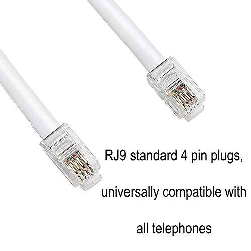 Comtrue Telephone Cord - White, 2 Pack, Universally Compatible - Image 2