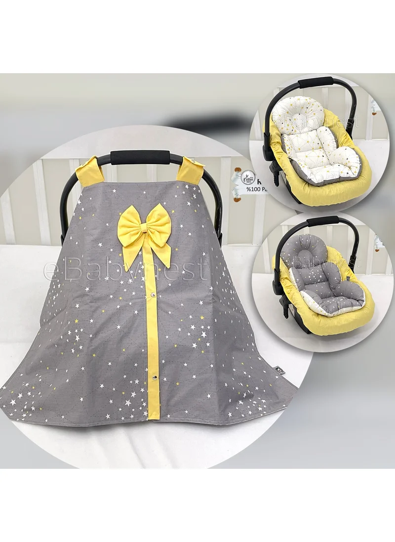 Ebabynest Samanyolu Series Gray Yellow Stroller Cover Set of 3