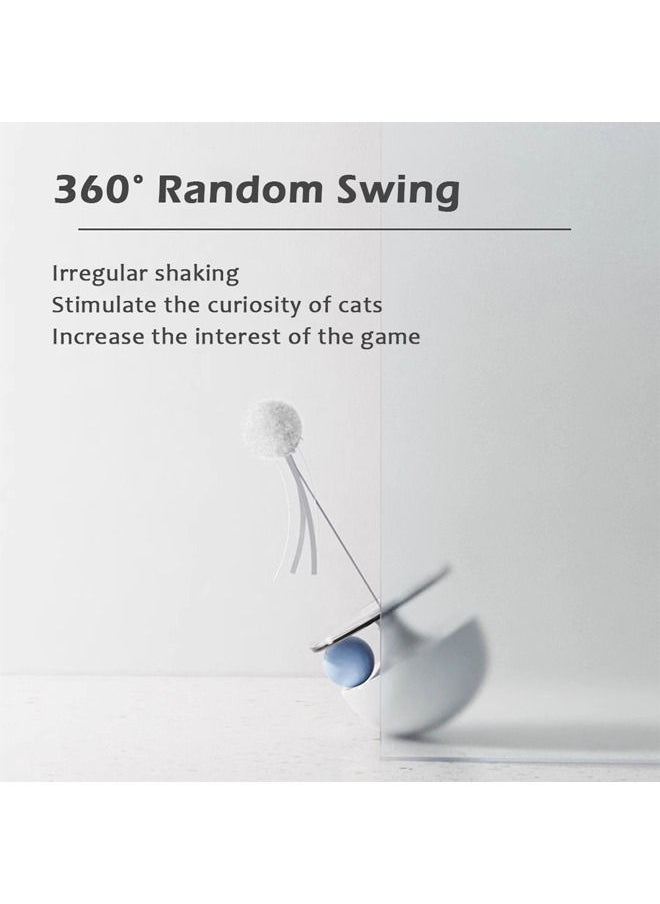 Neostyle Cat Tumbler Toy,Tassel Teaser Stick with Rotating Toy Ball,Sports Exercise Puzzle Kitten Indoor Toys(white)  - Image 2