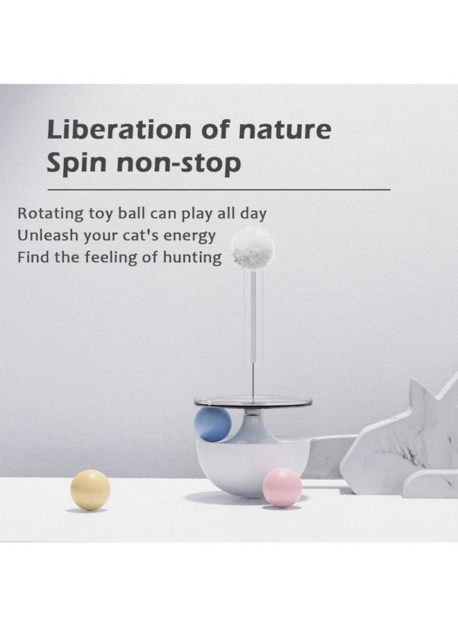 Neostyle Cat Tumbler Toy,Tassel Teaser Stick with Rotating Toy Ball,Sports Exercise Puzzle Kitten Indoor Toys(white)  - Image 4