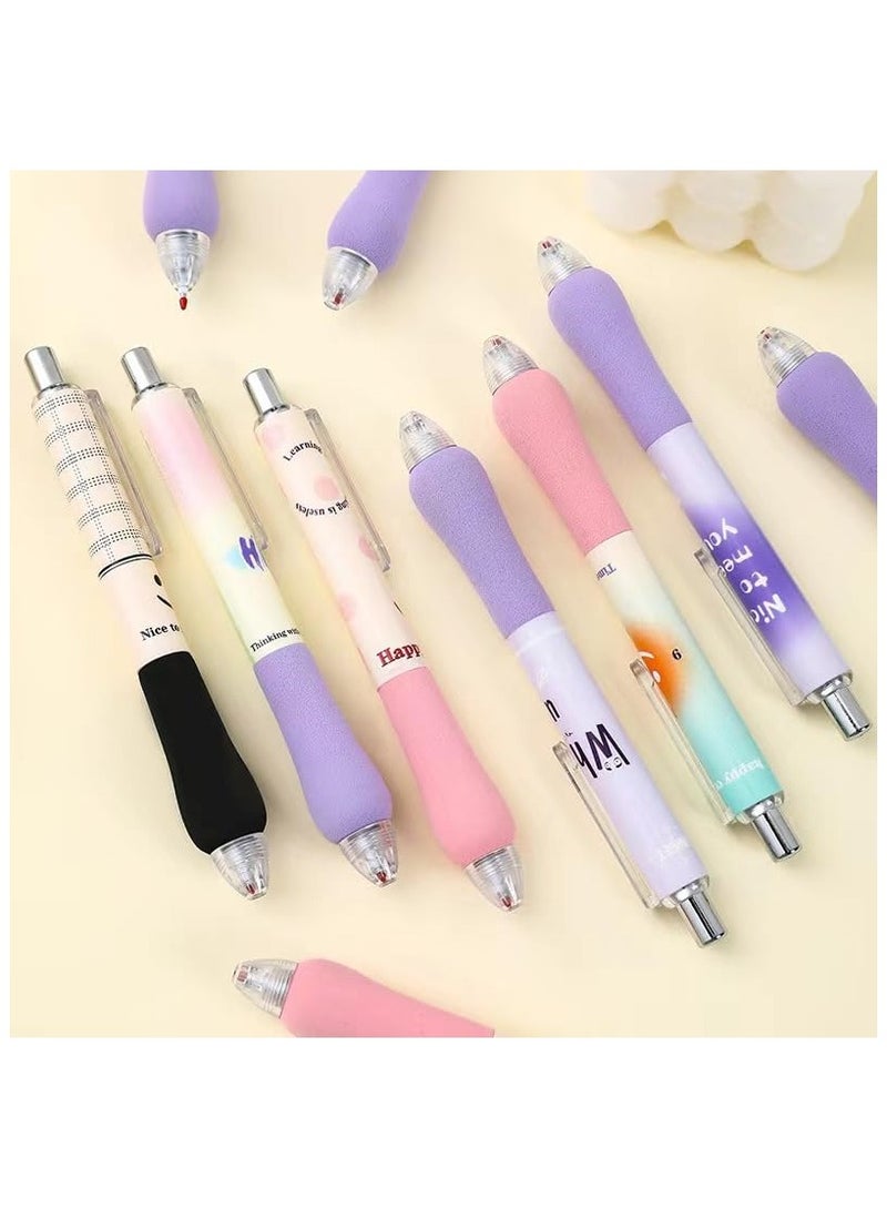 SYOSI 12Pcs Cute Pens, Kawaii Gel Pens, Retractable Pens Fine Point Smooth Writing Pens, 0.5 Black Soft Grip Quick Dry Ink Aesthetic Office School Supplies Stationary for Teens Women (6 Style) - Image 2