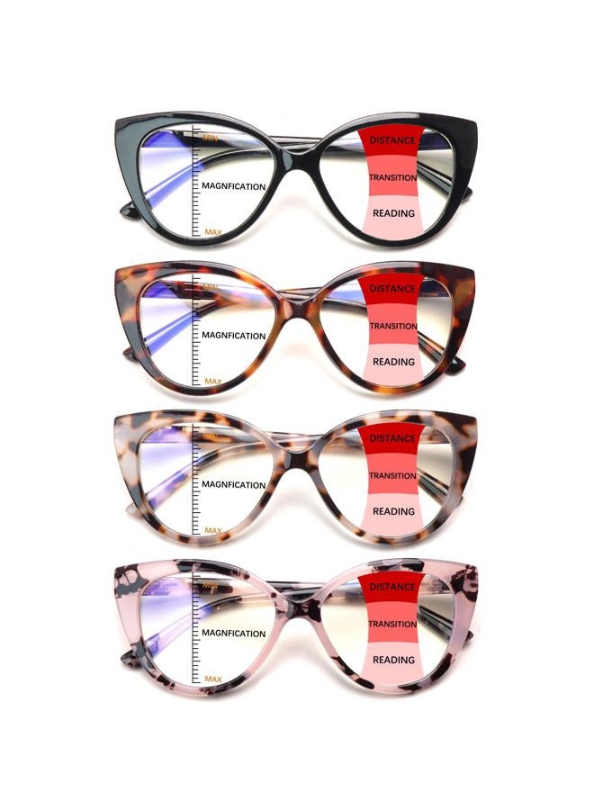 CLASAGA Progressive Multifocus Reading Glasses for Women Blue Light Blocking Spring Hinge Computer Multifocal Cat Eye Readers (4 CAT, 1.75, x) - Image 1