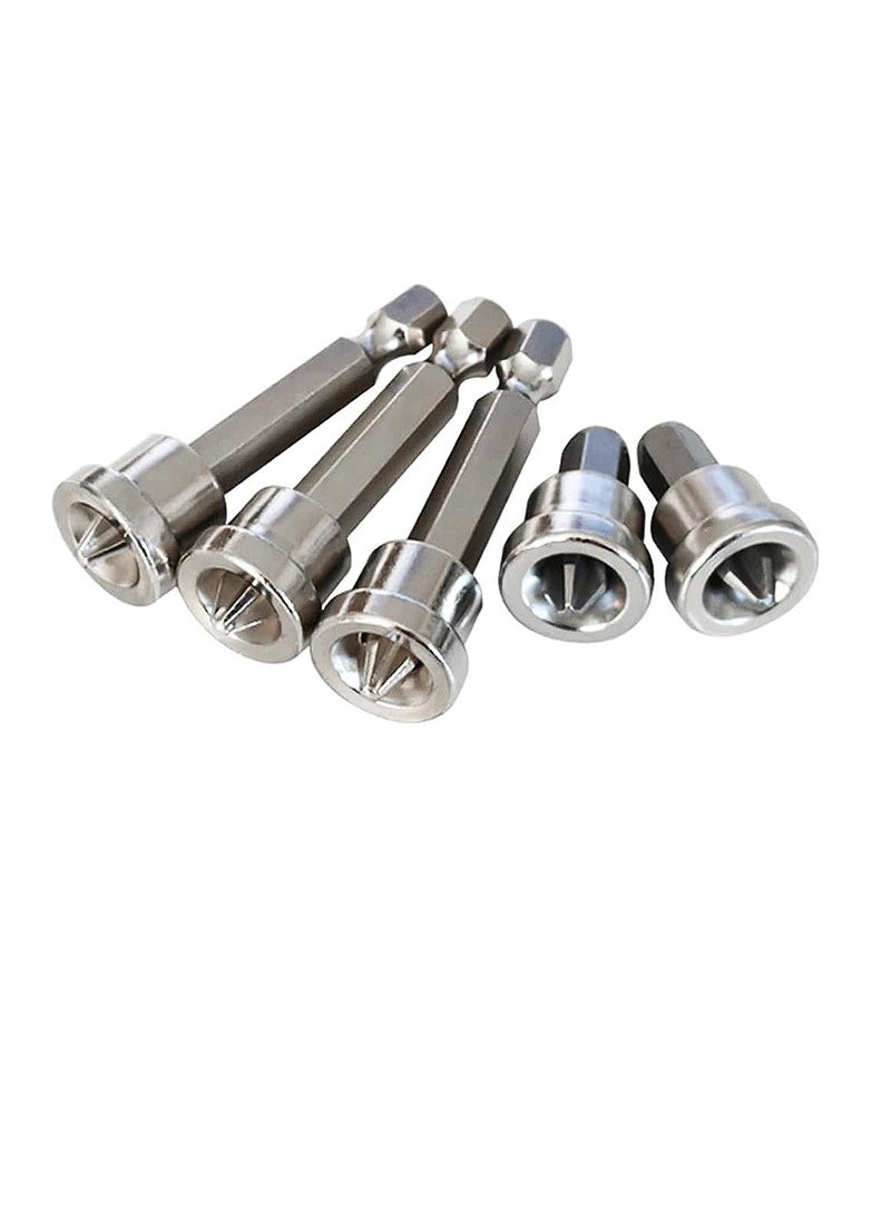 Yakumuz 5pcs Set Magnetic Positioning Screwdriver Bits Yakumuz Drywall Screw Setter PH2 Bits for Plasterboard Screw Hex Shank Positioning Bit Batch Head (3pcs 50mm + 2pcs 25mm) - Image 1