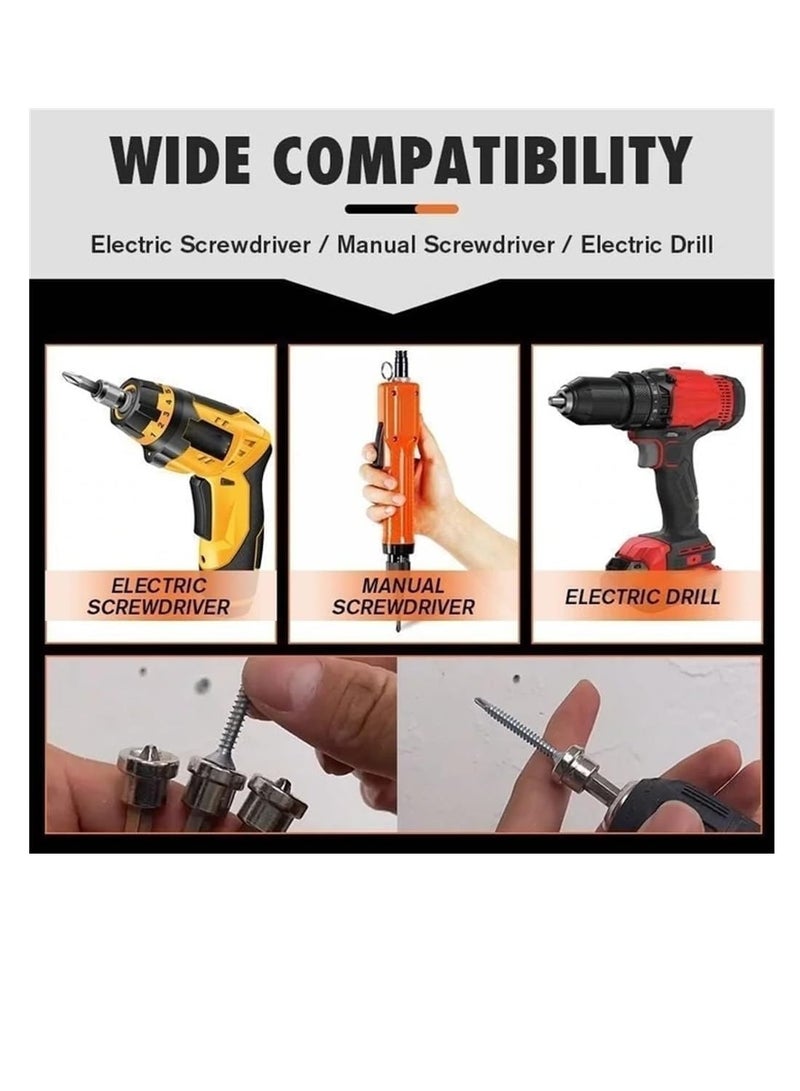 Yakumuz 5pcs Set Magnetic Positioning Screwdriver Bits Yakumuz Drywall Screw Setter PH2 Bits for Plasterboard Screw Hex Shank Positioning Bit Batch Head (3pcs 50mm + 2pcs 25mm) - Image 5