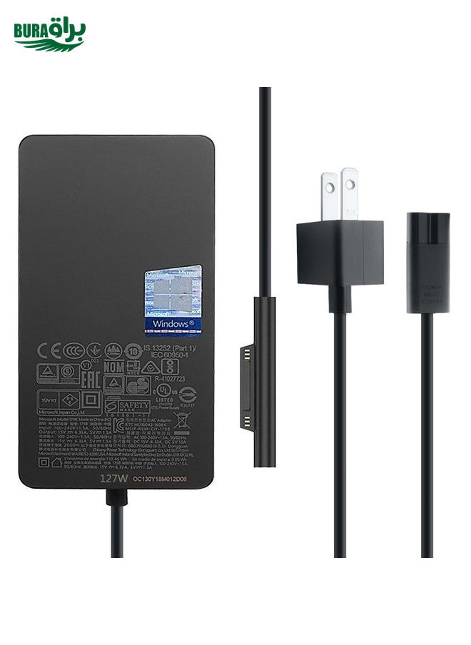 For Microsoft Surface Book 3 1932 127W 15V 8A  AC Adapter Charger, The plug specification:EU Plug