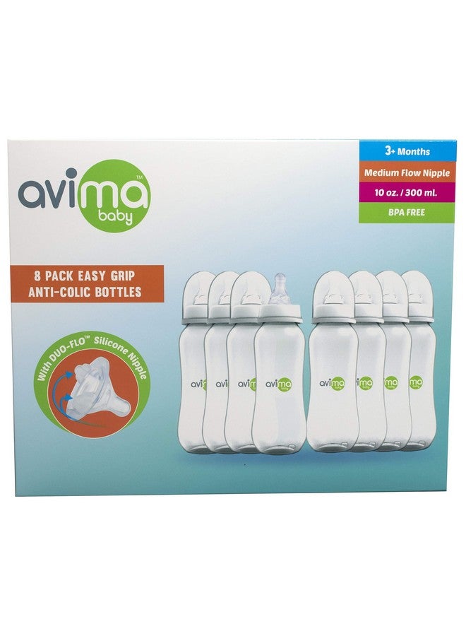 AVIMA 10 Oz Anti Colic Baby Bottles Bpa Free Standard Neck With Medium Flow Nipples (Set Of 8) - Image 3
