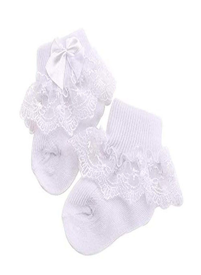 Adeimoo Little Infant Newborn Toddler Baby Girls Princess Party Lace Ruffles Frilly Socks 1-2T - Image 5