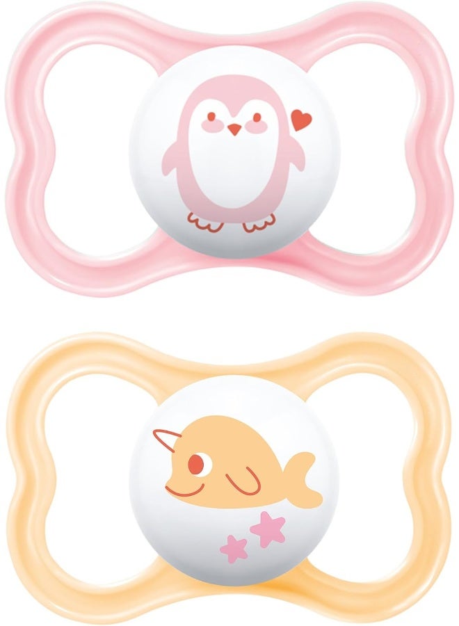 MAM Air Matte Pacifiers for Sensitive Skin, 6+ Months, Best Pacifier for Breastfed Babies, Girl, 6-16 Months, 4 Count - Image 1