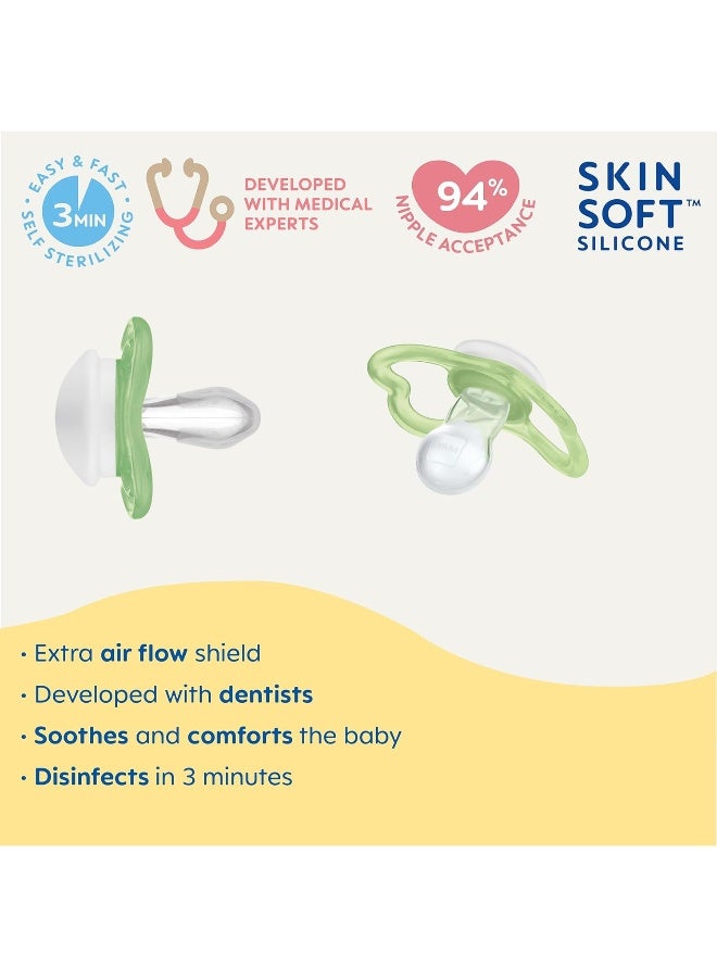 MAM Air Matte Pacifiers for Sensitive Skin, 6+ Months, Best Pacifier for Breastfed Babies, Girl, 6-16 Months, 4 Count - Image 2