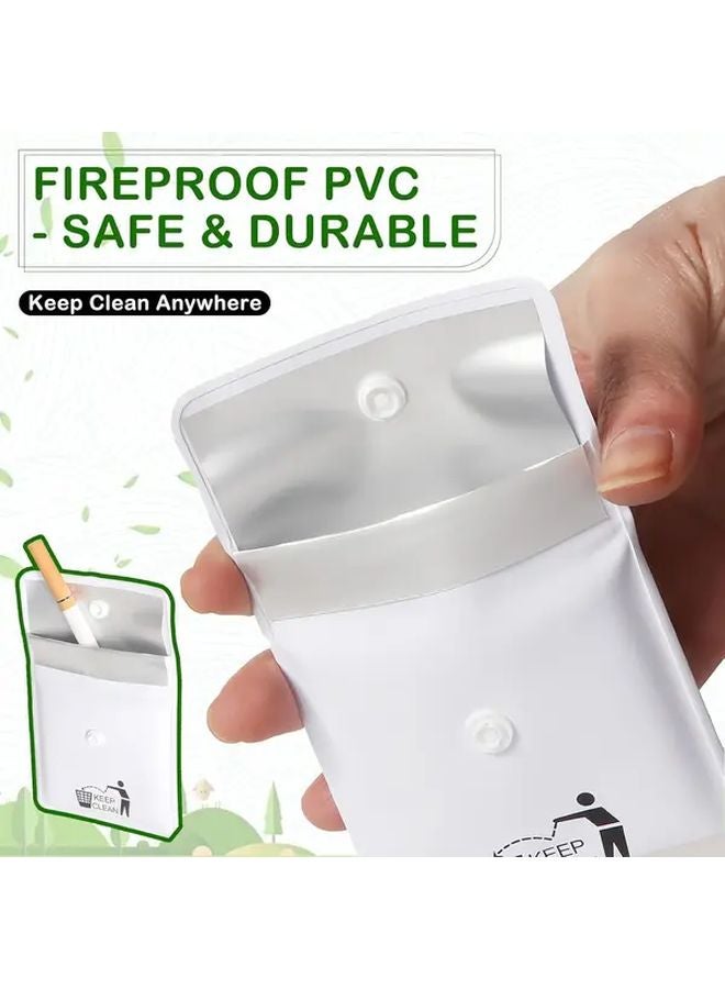 4 قطع محمولة مجموعة حقيبة سجائر قابلة لإعادة الاستخدام مقاومة للحريق من البولي فينيل كلوريد مقاومة للرائحة علبة سجائر للحفاظ على نظافة مدينتنا تصميم مضغوط للسفر وتنظيم الرحلات أسود وأبيض - Image 5