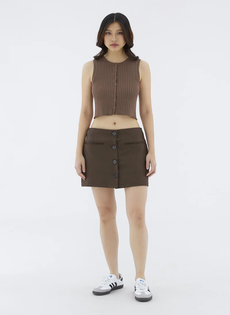 ذا اديتورز ماركت Felane Low-Rise Mini Skirt