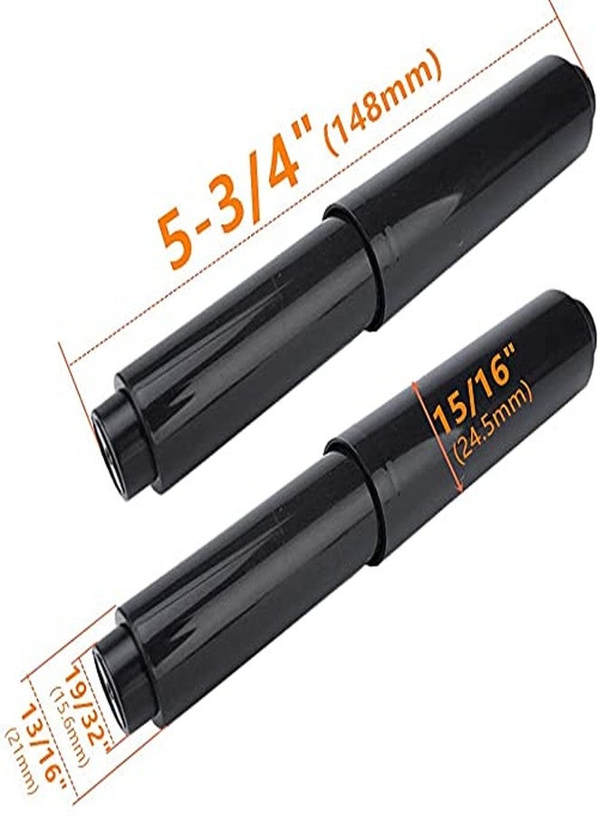 Cutelec 2pcs Toilet Paper Holder Roller Black 6inch Plastic Toilet Tissue Flexible Holder Replacement Bathroom Plastic Spring Loaded Insert Spindle - Image 2