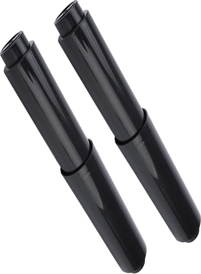 Cutelec 2pcs Toilet Paper Holder Roller Black 6inch Plastic Toilet Tissue Flexible Holder Replacement Bathroom Plastic Spring Loaded Insert Spindle - Image 1
