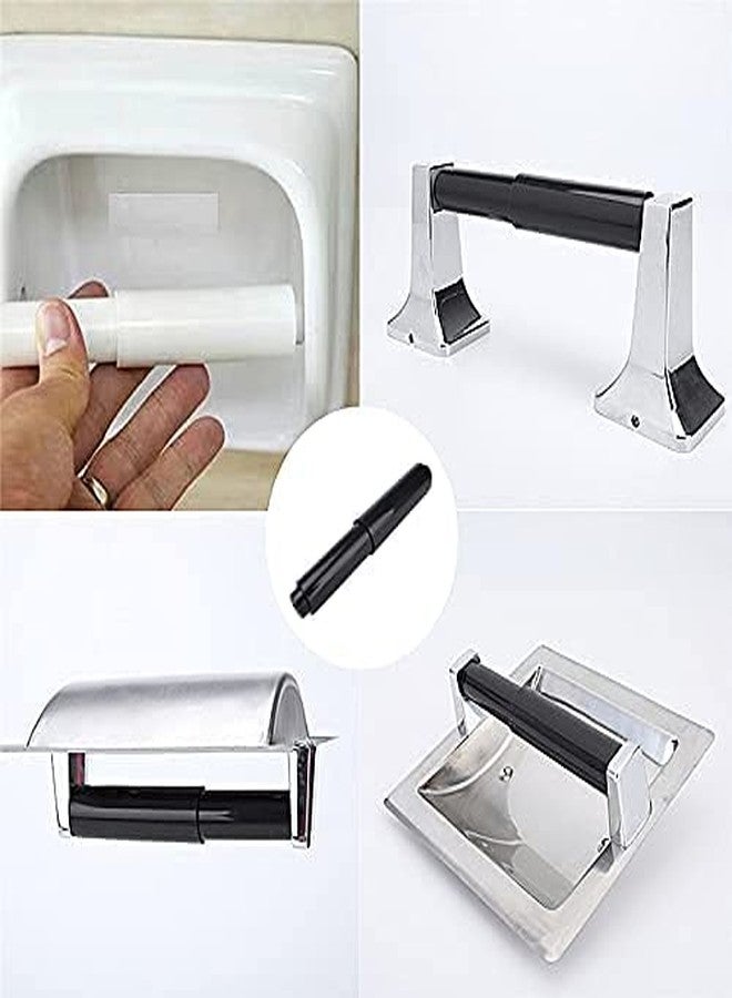 Cutelec 2pcs Toilet Paper Holder Roller Black 6inch Plastic Toilet Tissue Flexible Holder Replacement Bathroom Plastic Spring Loaded Insert Spindle - Image 4