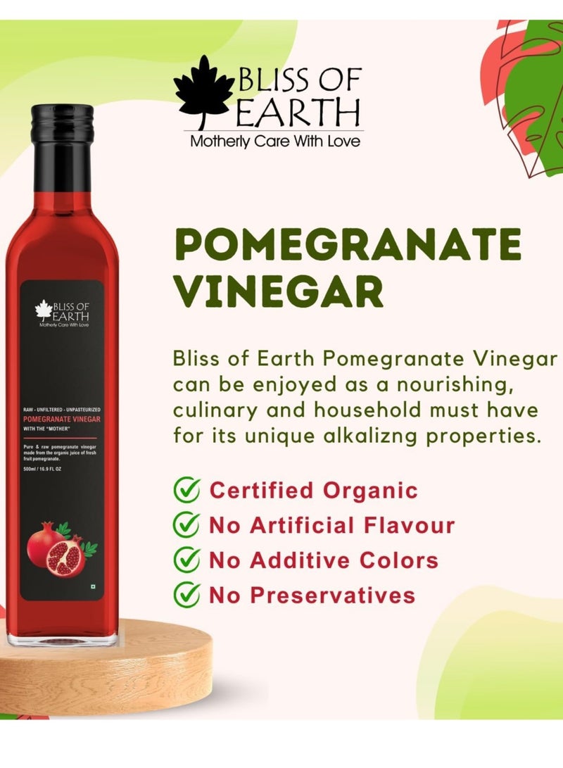 بليس اوف ايرث خل الرمان الخام، غير مصفى للطهي، صحي للهضم والتمثيل الغذائي، 500 مل - Image 4