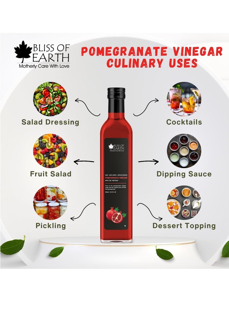 بليس اوف ايرث خل الرمان الخام، غير مصفى للطهي، صحي للهضم والتمثيل الغذائي، 500 مل - Image 5