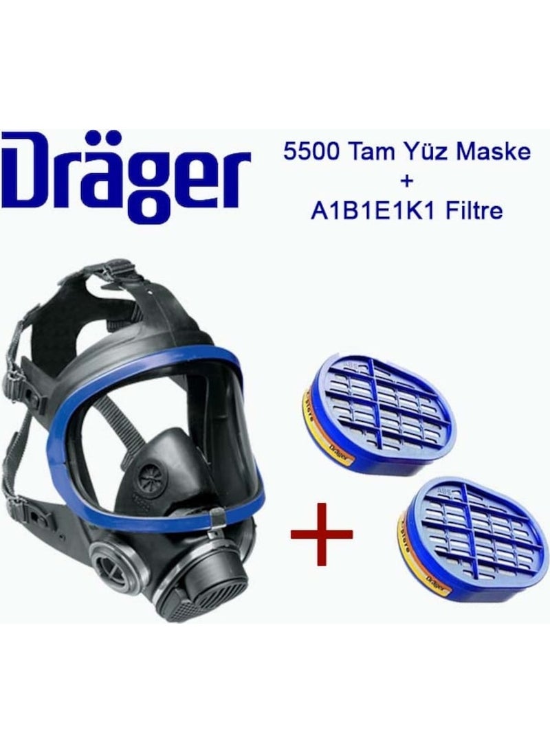 Drager X-Plore 5500 Full Face Gas Mask A1B1E1K1 Filter 6738816