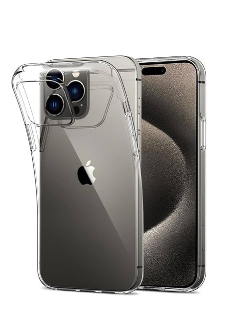 غطاء خلفي شفاف مضاد للخدش من مادة TPU لهاتف Apple iPhone 15 Pro Max