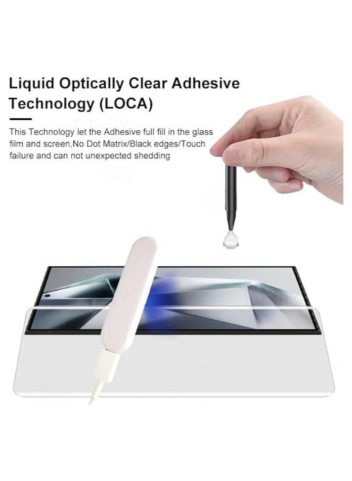 واقي شاشة زجاجي كامل لهاتف سامسونج جالاكسي S24 الترا من الزجاج المقسى بالأشعة فوق البنفسجية غطاء لاصق كامل واقي شاشة لهاتف سامسونج جالاكسي S24 الترا بصمة الإصبع فتح الشاشة الزجاجية - Image 3