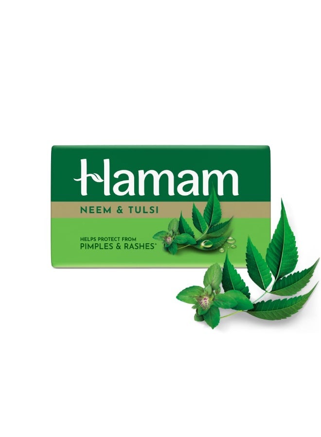 Hamam Neem Tulsi and Aloevera Soap Bar 100 g - Image 1