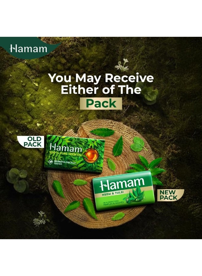 Hamam Neem Tulsi and Aloevera Soap Bar 100 g - Image 2