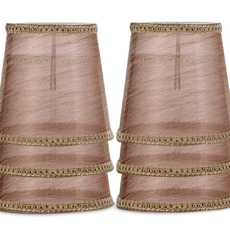 3pcs Cloth Lamp Shade Gauze Transarent Lampshade Ceiling Accessory for Home (Clip Bulb Style Light Brown) - Image 2