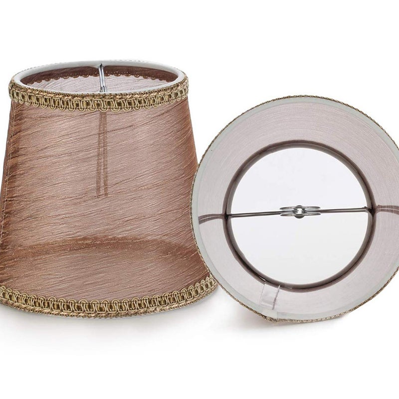 3pcs Cloth Lamp Shade Gauze Transarent Lampshade Ceiling Accessory for Home (Clip Bulb Style Light Brown) - Image 4