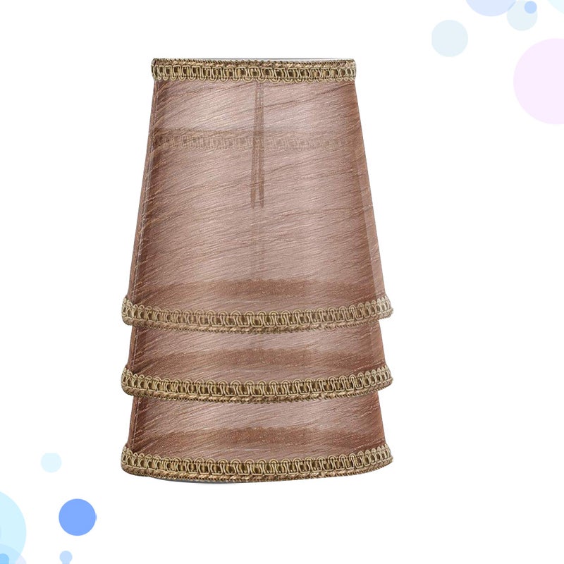 3pcs Cloth Lamp Shade Gauze Transarent Lampshade Ceiling Accessory for Home (Clip Bulb Style Light Brown) - Image 3
