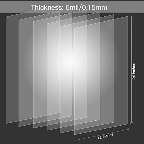 EGOSKY 15 Pack 6 Mil Clear Mylar Stencil Sheets, 12" x 24" Blank Stencils, Reusable Template Material, Make Your Own Stencil Compatible Vinyl Cutting Machine - Image 2