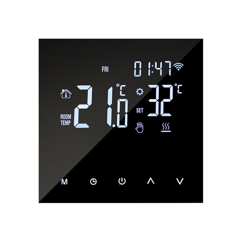 مُتحكم حرارى ذكي لـ واي فاي ومُتحكم رقمي للدرجة الحرارية، بالتحكم عبر تطبيق الهاتف المحمول، شاشة لمس LCD، ومُتحكم حرارى كهربائي قابل للبرمجة أسبوعيًا، مضاد للتجميد من المنزل والمدرسة والمكتب والفندق - Image 1