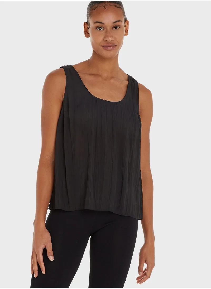 CALVIN KLEIN Scoop Neck Knitted Tank Top