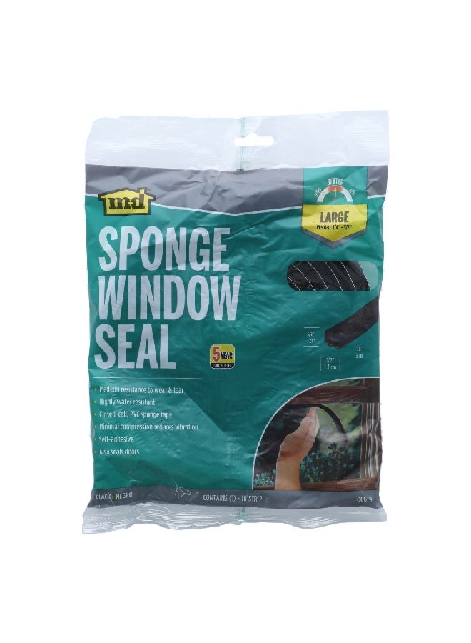 MD Sponge Window Seal Black 1.3 cm x 3m 6619