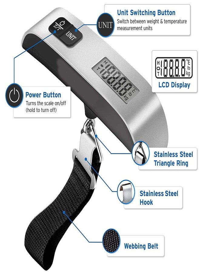 Geek Lab Digital Hanging Luggage Scale 50 Kgs / 110 Pounds, Rubber Paint Handle & Tare Function. Portable Scale for Travel Household & Kitchen. (1) - Image 3