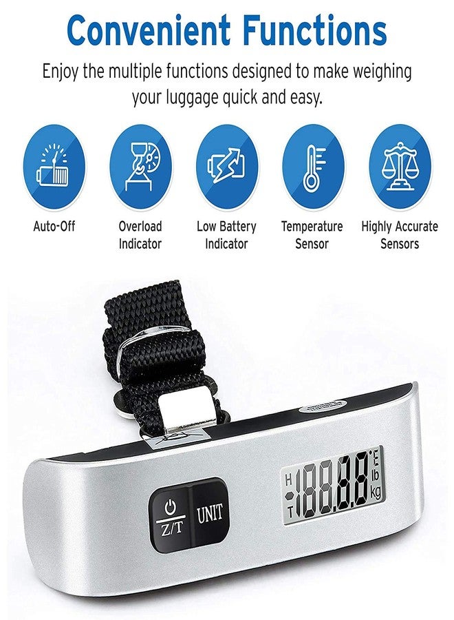 Geek Lab Digital Hanging Luggage Scale 50 Kgs / 110 Pounds, Rubber Paint Handle & Tare Function. Portable Scale for Travel Household & Kitchen. (1) - Image 2