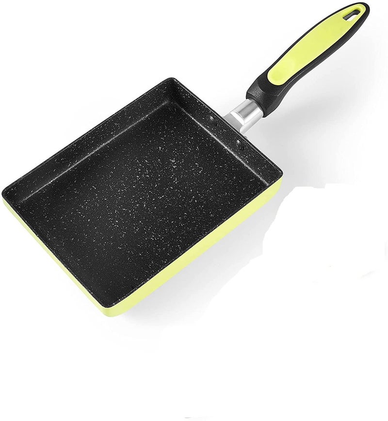 NILKANTH® Japanese Omelet Pan,5"×7" Nonstick Egg Pan, Rectangle Small Frying Pan (Yellow) - Image 1