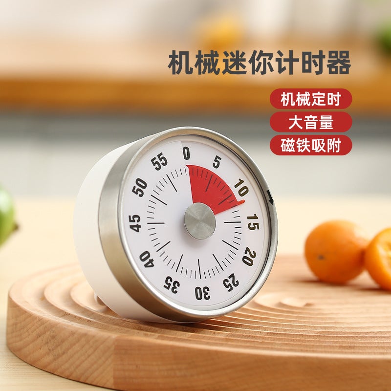 Stainless Steel Timer Kitchen Magnetic Mechanical Timer Student Time Manager Rotating Countdown Alarm Clock - Image 2