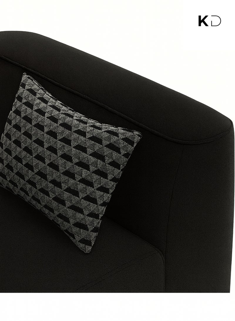 KustomDeco Salona Modern Black L-Shaped Modular Corner Sofa with Chaise – Contemporary Design, Premium Upholstery Customizable Design & Plush Cushions for Living Room Furniture - Image 2